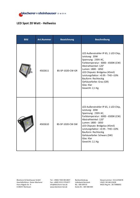 LED Lampen und Leuchten