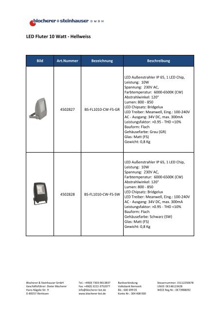 LED Lampen und Leuchten