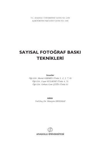 Say›sal Görüntüleme I - Akademik Personel Web Sayfaları