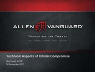Allen Vanguard Citadel Presentation