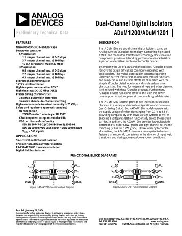 ADuM1200/ADuM1201 Preliminary Technical Data