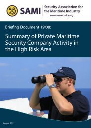 Summary of Private Maritime Security Company Activity in the ... - Sami