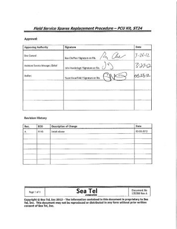 Field Service Procedure â Replacement PCU Kit, ST24 - Livewire ...