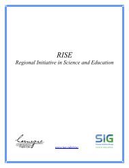 Regional Initiative in Science and Education - Science Initiative Group