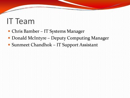 Chris Bamber IT Systems Manager - Somerville College