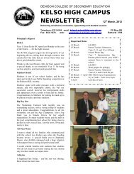 KELSO HIGH CAMPUS NEWSLETTER