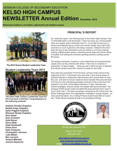 14 Annual Newsletter 2012 Week 50 [pdf, 10 MB] - Kelso High ...