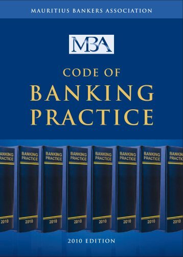 Code of banking practice - Mauritius Bankers Association Limited
