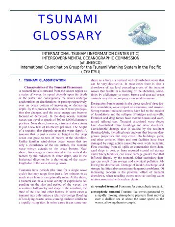 TSUNAMI GLOSSARY - Disaster Pages of Dr George, PC