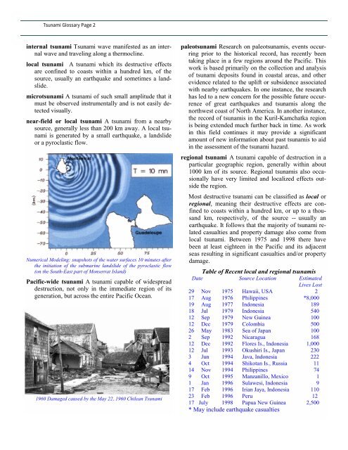 TSUNAMI GLOSSARY - Disaster Pages of Dr George, PC