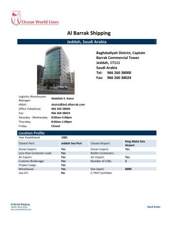 Al-Barrak Shipping Agencies Co. Ltd. - Ocean World Lines