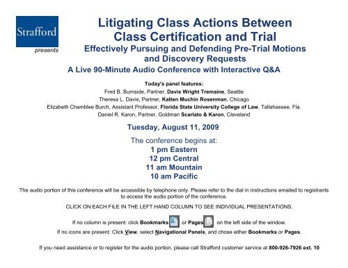 Litigating Class Actions Between Class Certification and Trial