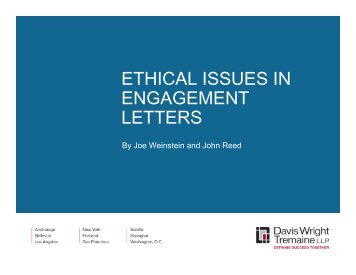 ethical issues in engagement letters - Davis Wright Tremaine