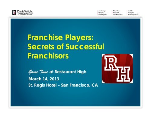 Secrets of Successful Franchisors - Davis Wright Tremaine