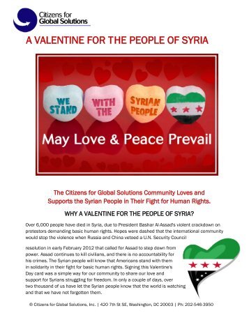 Valentine - Citizens for Global Solutions