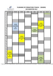 planning de formations itancia - siemens 1er semestre 2011