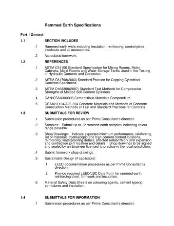 SIREWALL - Rammed Earth Specifications - Giga