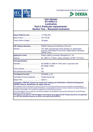 Luminaires Part 2: Particular requirements: Section Two ... - Giga