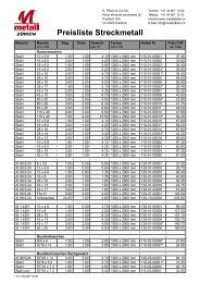 Preisliste Streckmetall