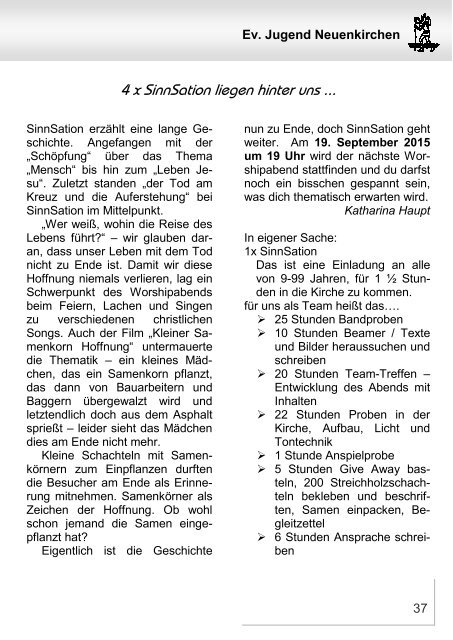 Brückenschlag  April/Mai/Juni 2015 als e-Paper