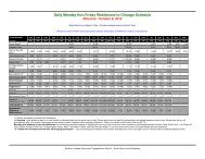 Daily Monday thru Friday Westbound to Chicago Schedule