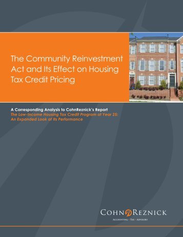 The Community Reinvestment Act and Its Effect on ... - CohnReznick