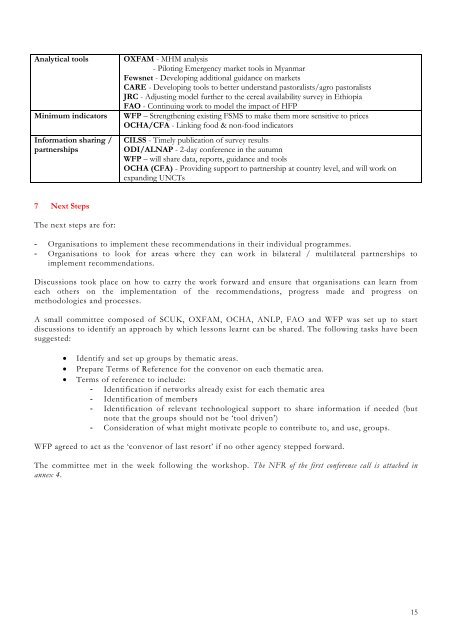 High Food Price Impact Assessment and Analysis - WFP Remote ...