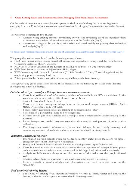 High Food Price Impact Assessment and Analysis - WFP Remote ...