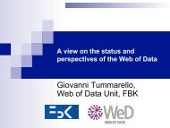 Giovanni Tummarello, Web of Data Unit, FBK - DKM
