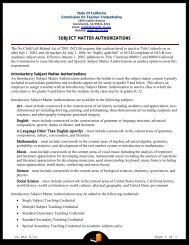 Subject Matter Authorizations - Commission on Teacher ...