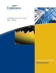 Reinsurance - Endurance Specialty Insurance Ltd.