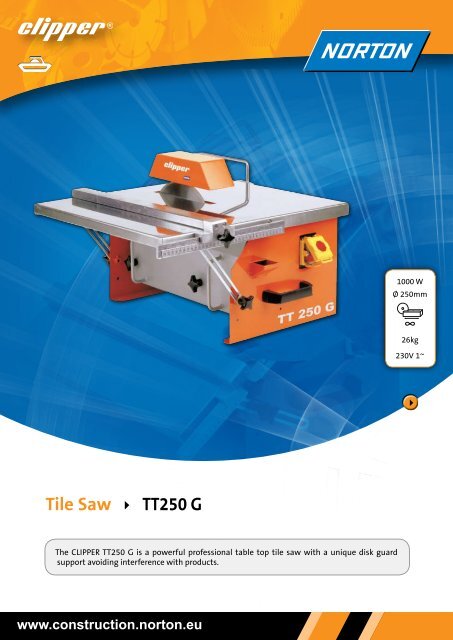 Tile Saw TT250 G - Norton Construction Products