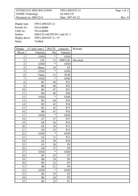 D00122-0 FPD LDH102T-21 to 686