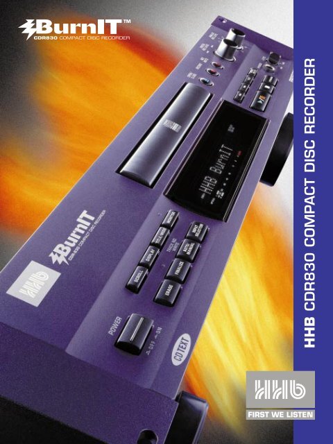 HHB CDR 830 Brochure - Advanced Audio