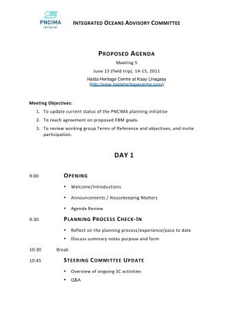 Meeting Agenda - PNCIMA