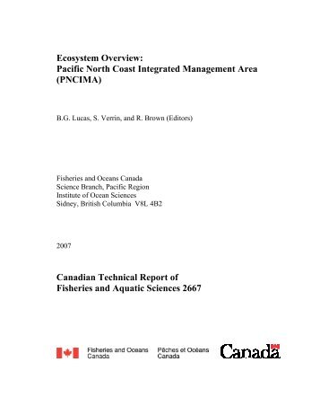 Ecosystem Overview: PNCIMA - PÃªches et OcÃ©ans Canada