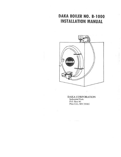 B-1000 - DAKA Corporation Quality-Built Wood Burning Furnaces