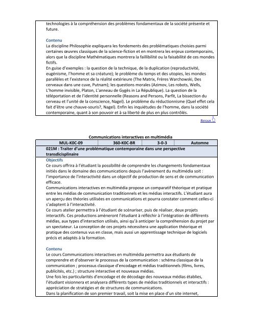 Grille de cours â Sciences de la nature (Sciences pures et ...