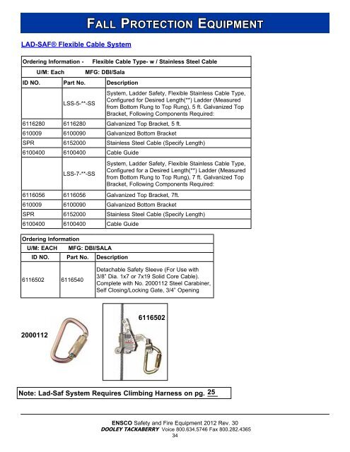 FALL PROTECTION EQUIPMENT - Ensco Safety Catalog