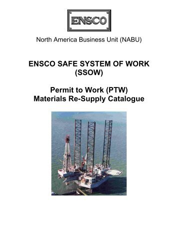 Permit to Work - Ensco Safety Catalog