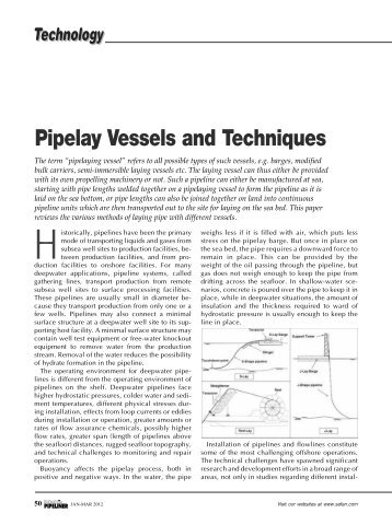 Pipelay Vessels and Techniques - PetroMin Pipeliner