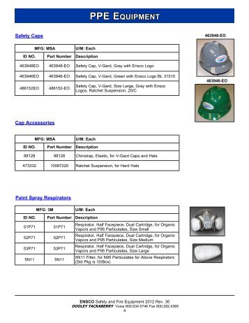 PPE EquiPmEnt - Ensco Safety Catalog