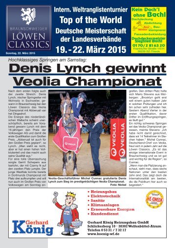Denis Lynch gewinnt Veolia Championat