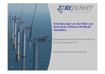 Norbert Giese - bei den Offshore-Häfen Nordsee Schleswig-Holstein