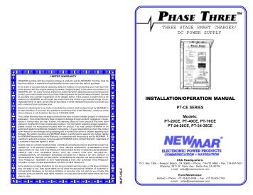 PT-20CE Battery Charger - Newmar