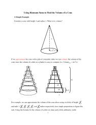 Using Riemann Sums to Find the Volume of a Cone