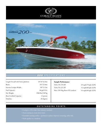 200 SPECIFICATIONS OUTSTANDING POINTS COBALT