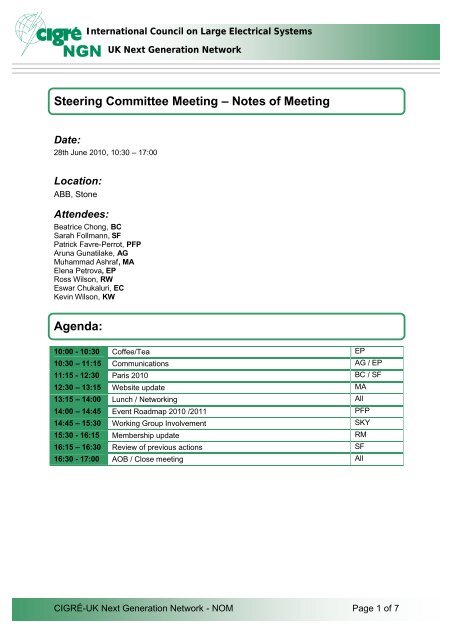 SC Meeting Minutes 28 June 2010 ( pdf , 101 kB ) - Cigre