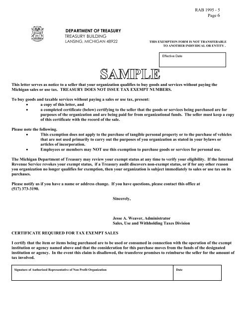 Michigan 6 Sales Tax Chart