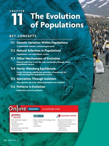 The Evolution of Populations